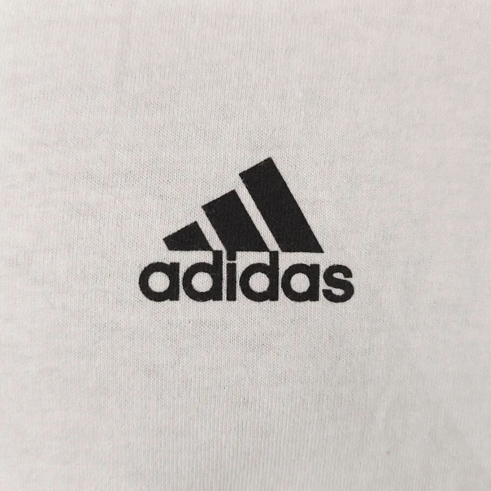 Vintage Adidas T Shirt Mens Size Medium White Y2K OVERSIZED Fit Streetwear